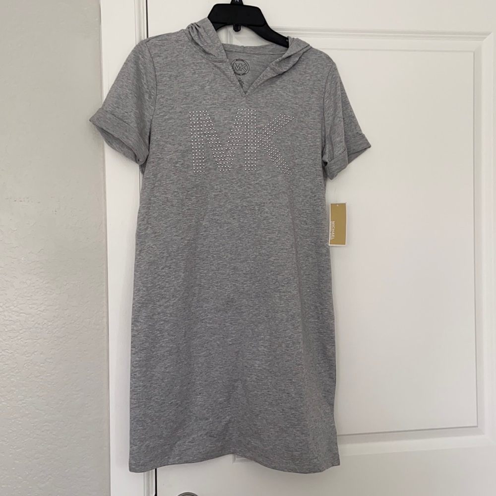 Micheal Kors short sleeves above the knee sweater Dress with MK Logo